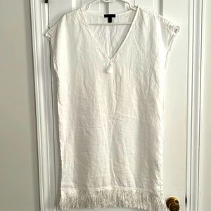 J. Crew short sleeve linen cover up with Fringe
